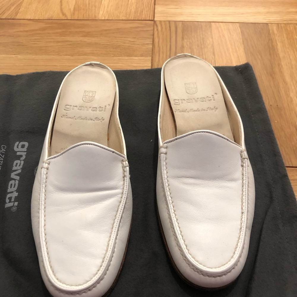 Gravati Italian Leather White Mule size 5.5
